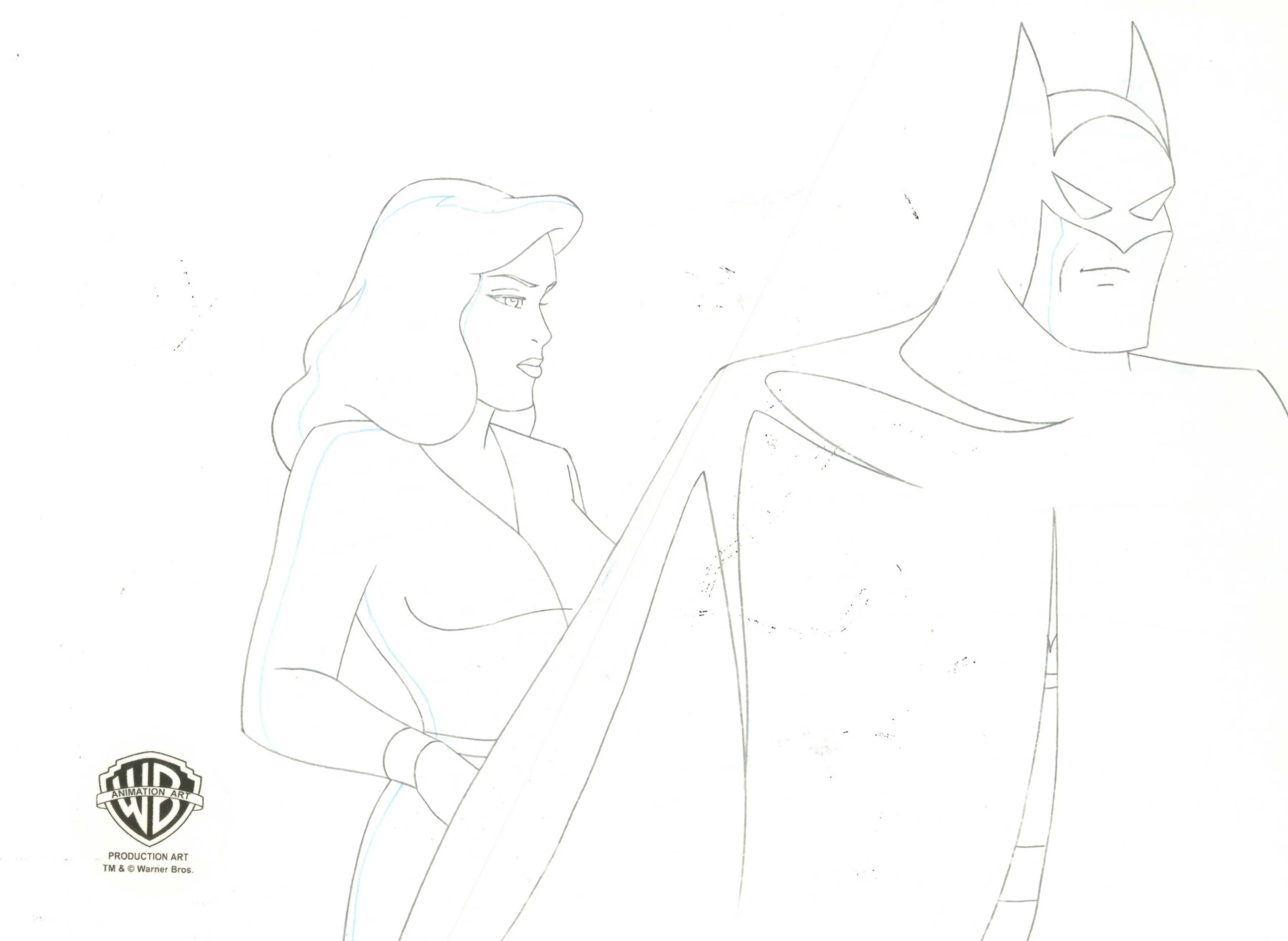 Batman: Mask of the Phantasm Original Production Cel with Matching Drawing Signed by Kevin Altieri: Andrea, Batman