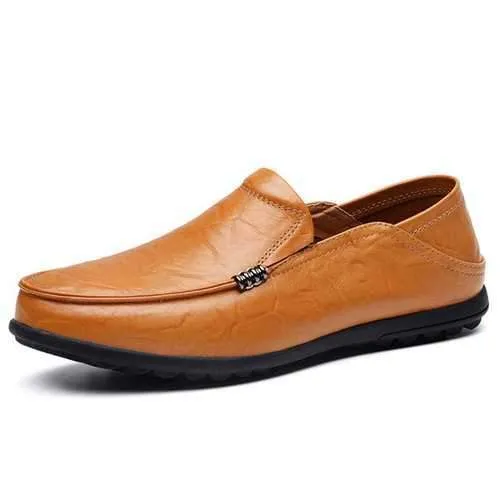 Big Size Leather Comfortable Driving Loafers Flats