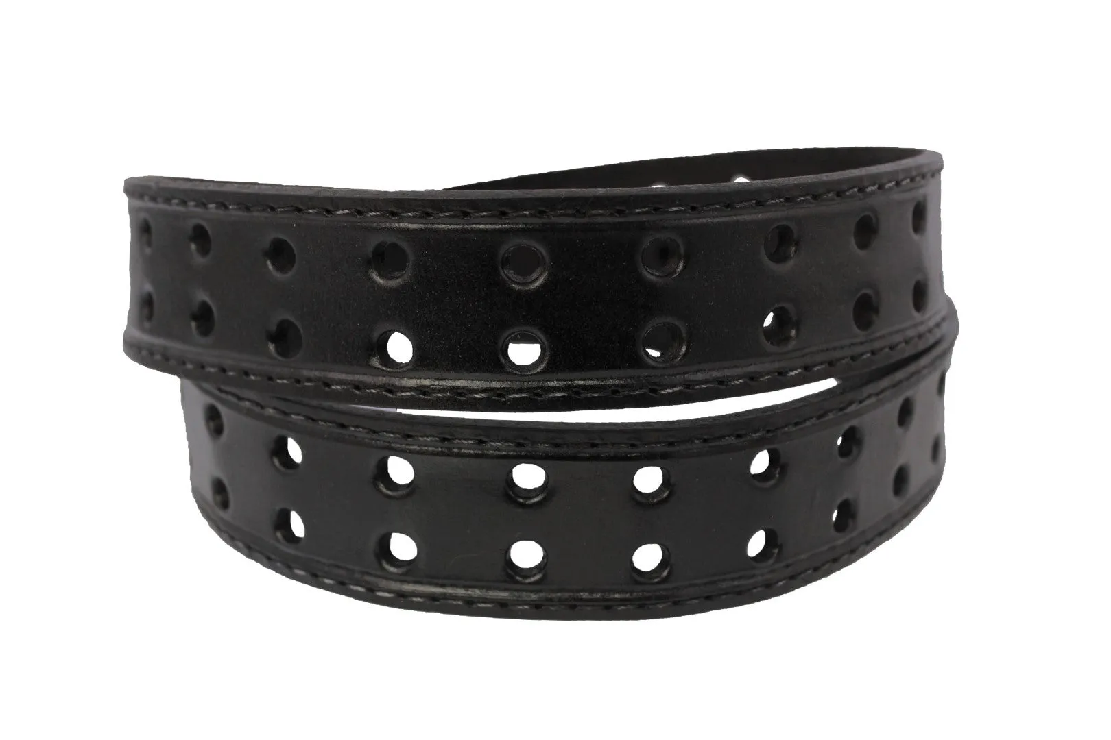 Black #415 Western Cowboy Belt Leather - Double Prong