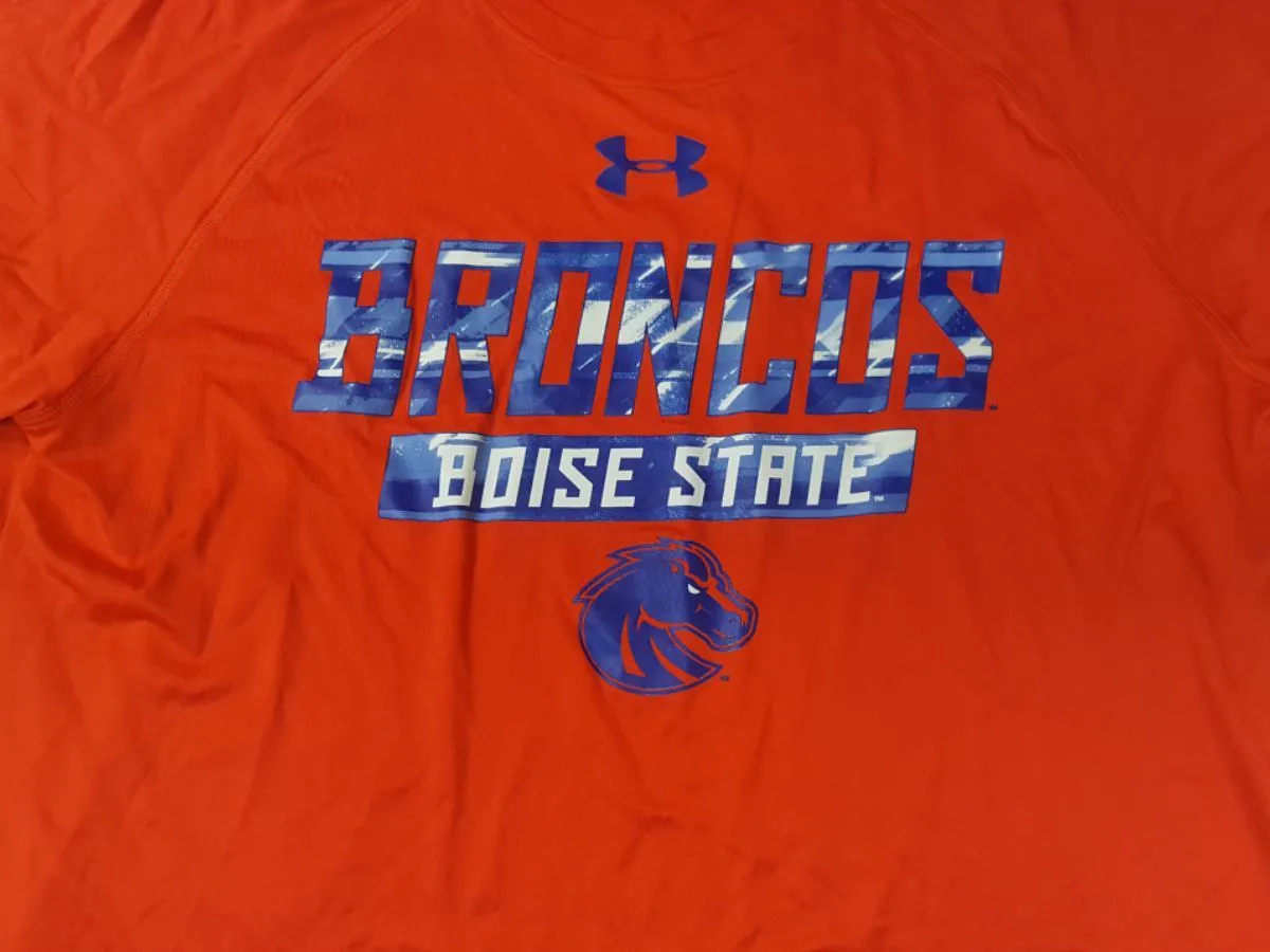 Boise State Broncos Under Armour Heatgear Orange SS Crew Neck T-Shirt (L)