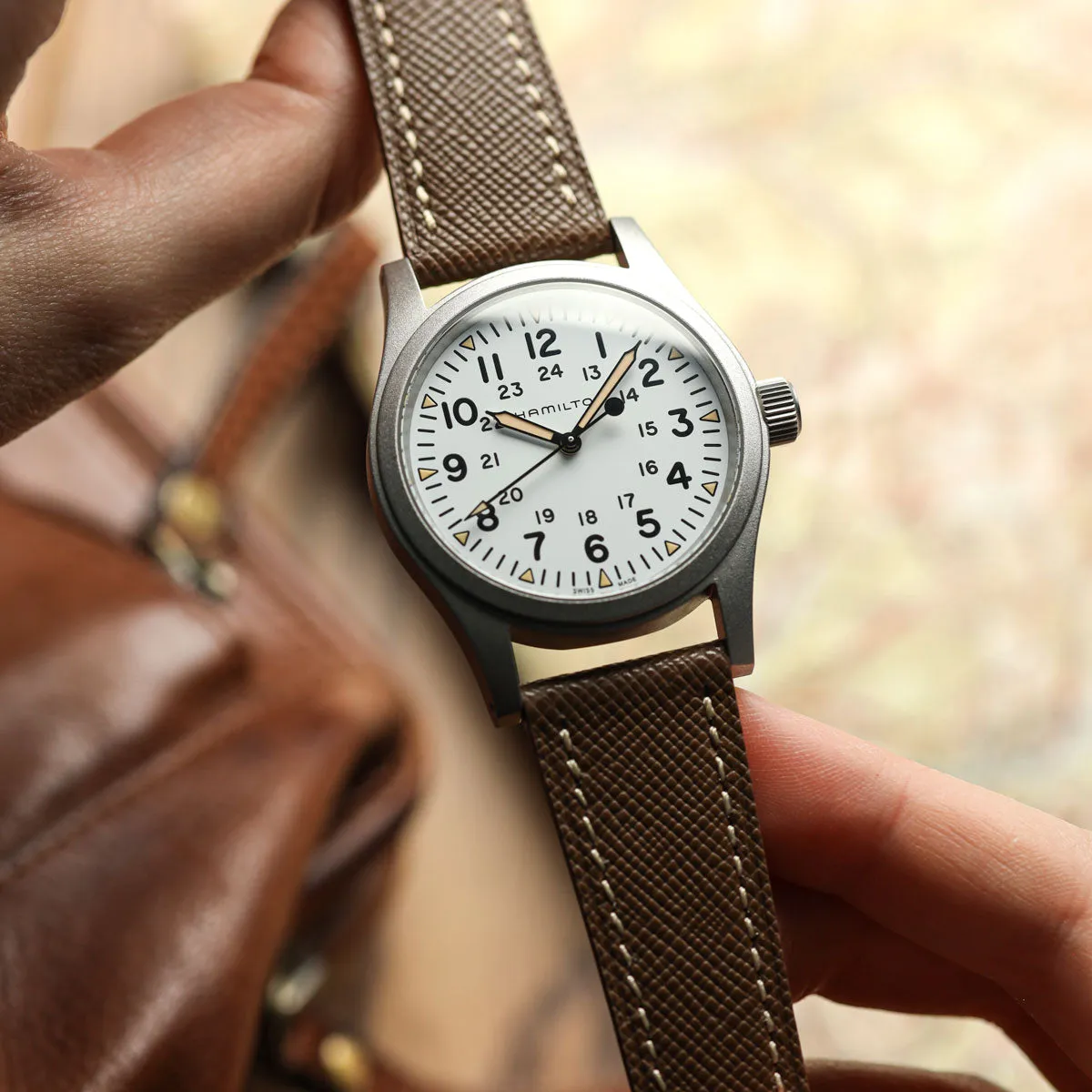 Brixham Special Buckle Classic Leather Watch Strap - Epsom Brown