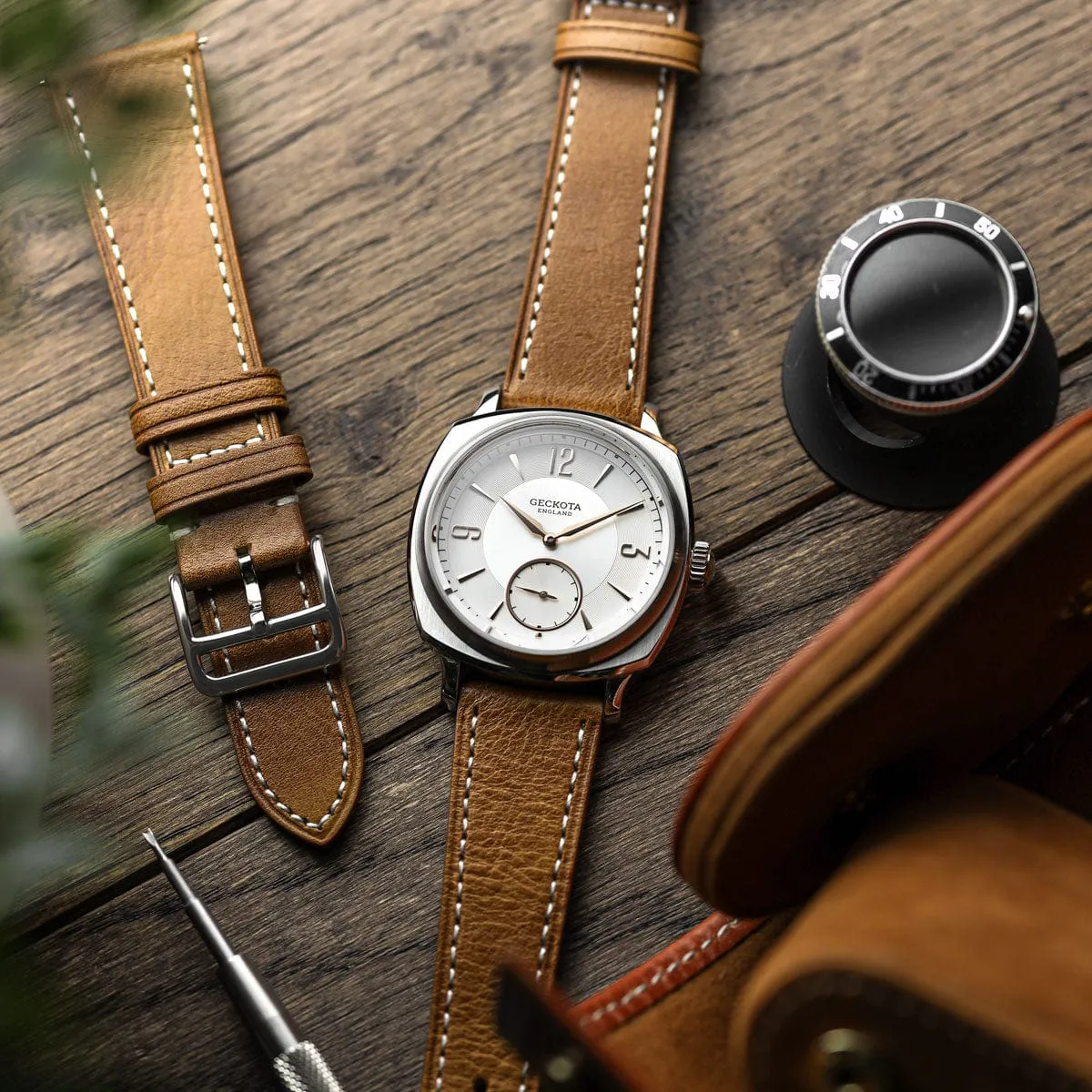 Brixham Special Buckle Classic Leather Watch Strap - Epsom Brown