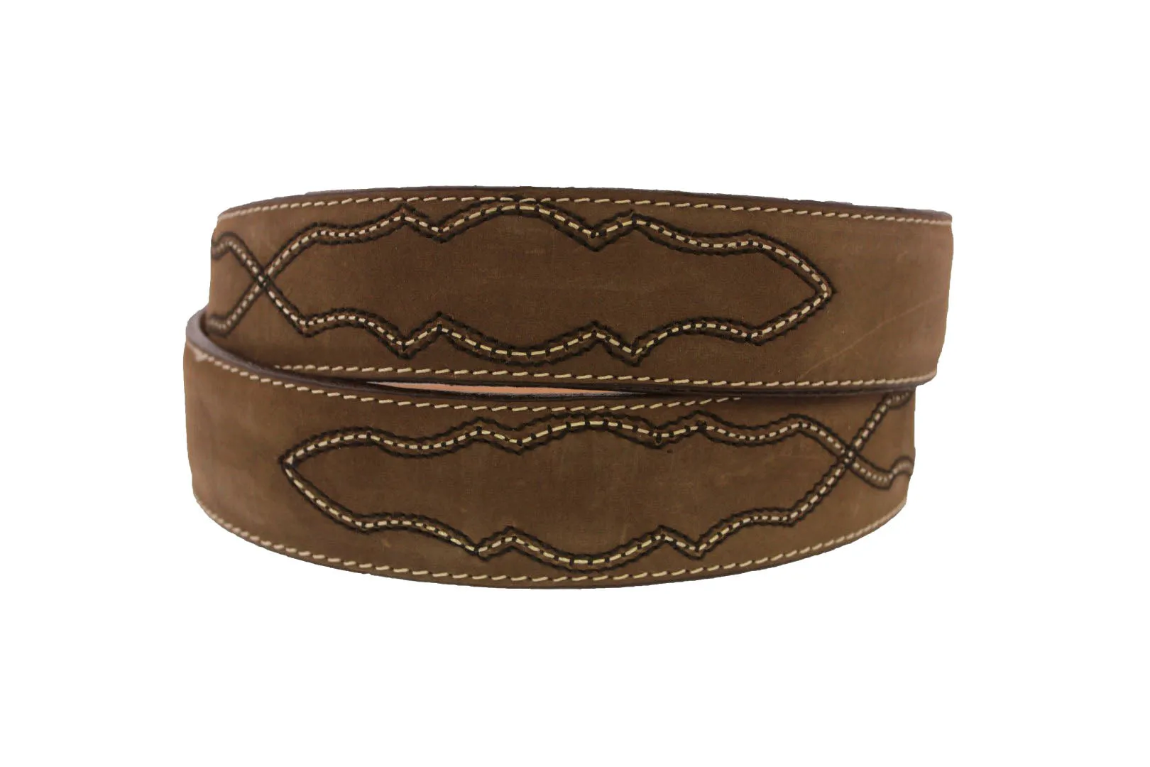 Brown #480 Western Cowboy Belt Leather - Rodeo Buckle