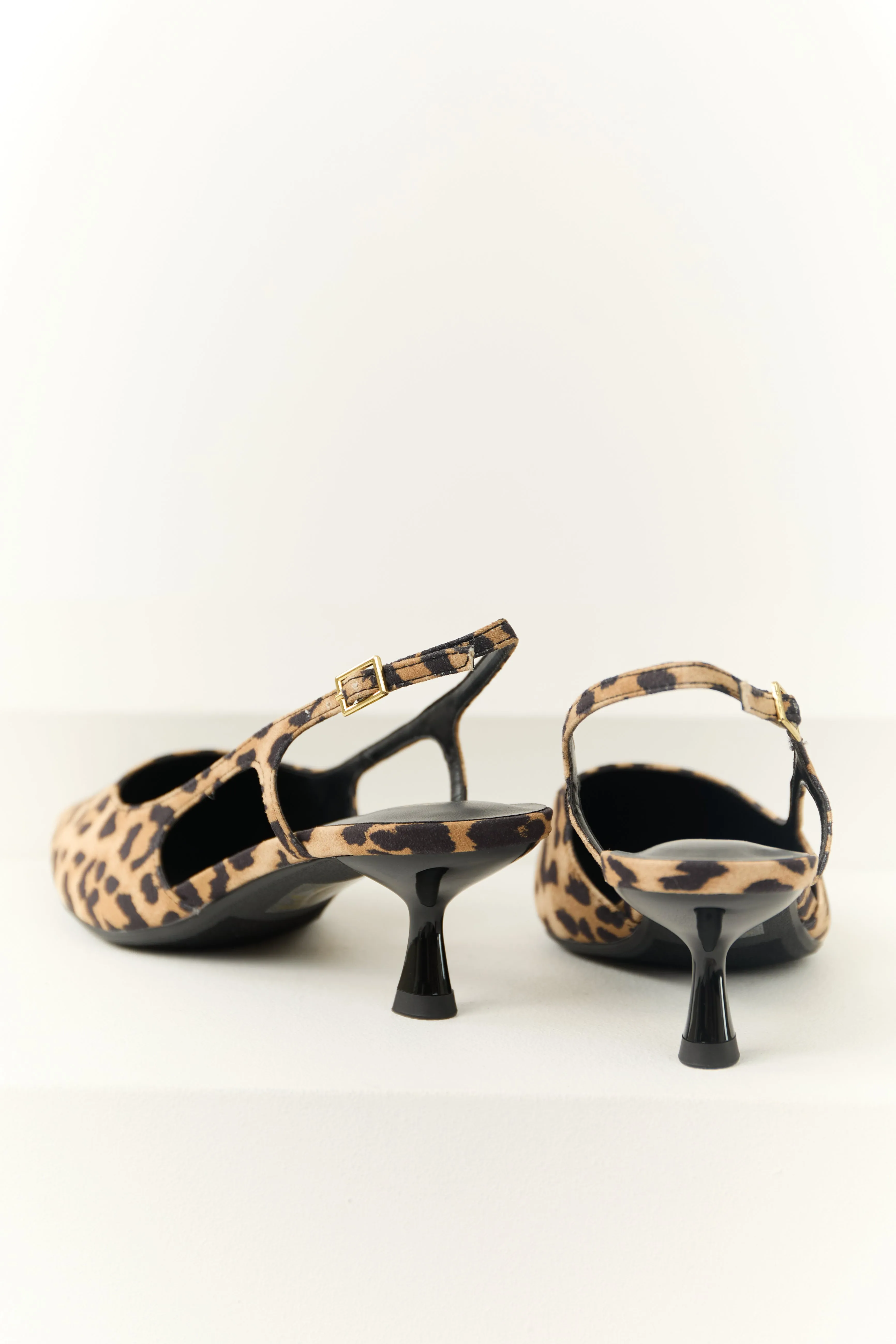 Brown Sugar Leopard Print Slingback Heels