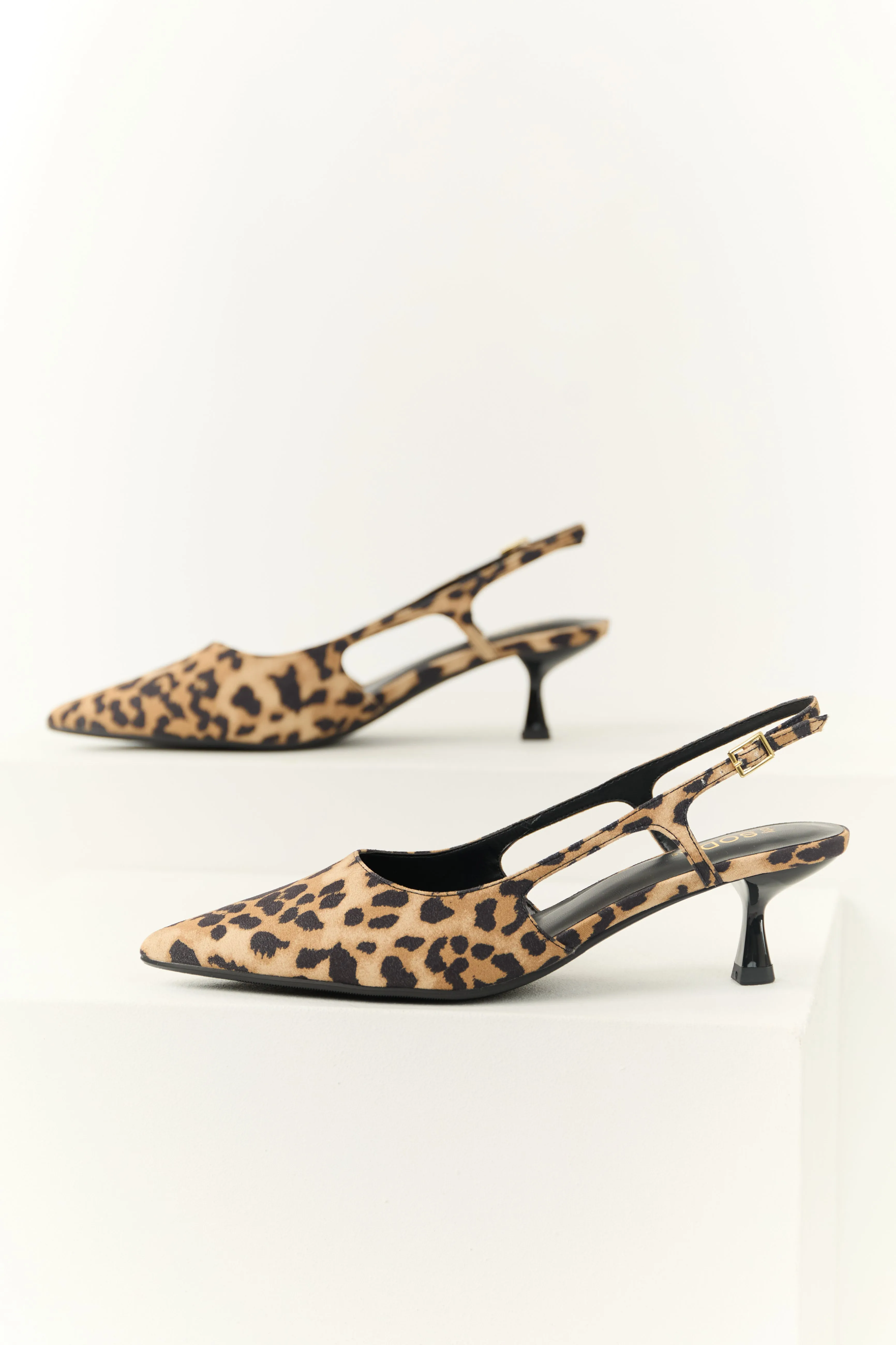 Brown Sugar Leopard Print Slingback Heels