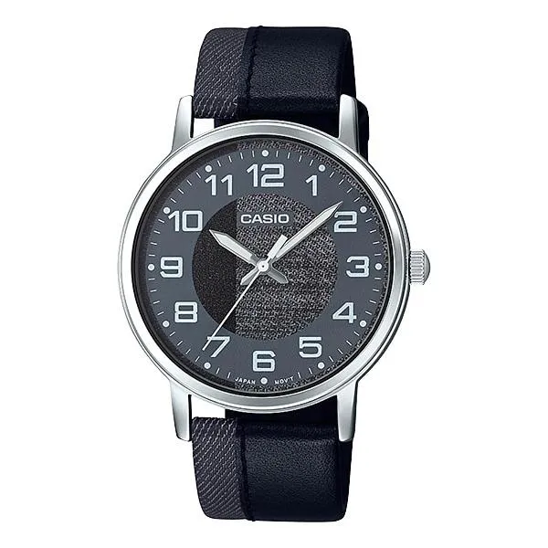 Casio Men's Standard Analog Black Leather Band Watch MTPE159L-1B MTP-E159L-1B