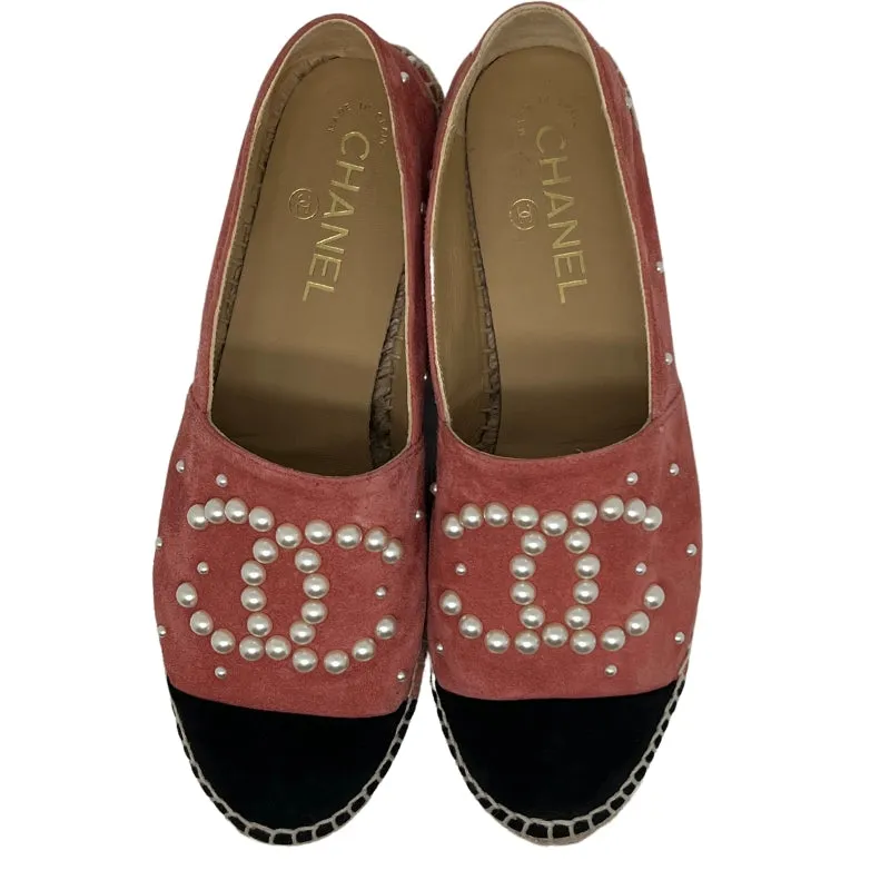 Chanel Suede Pearl CC Espadrilles