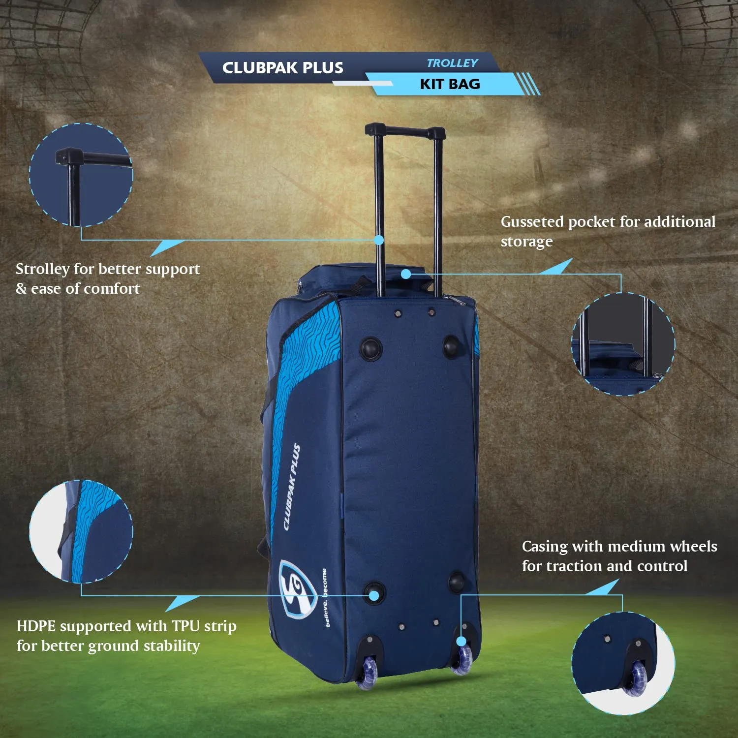 Cricket Kit Bag CLUBPAK Plus Trolley