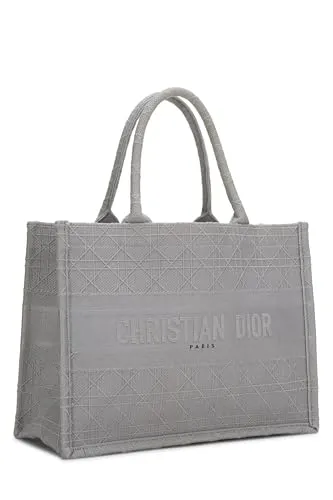 Dior,  Grey Canvas Book Tote Medium, Grey