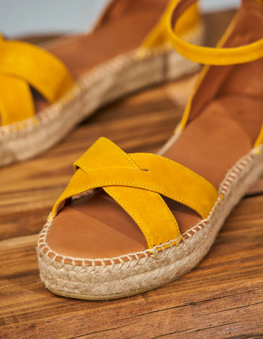 Espadrilles plates Catherine - Suède jaune