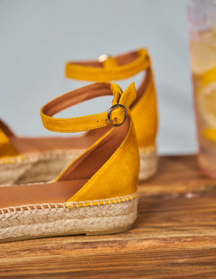 Espadrilles plates Catherine - Suède jaune