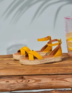 Espadrilles plates Catherine - Suède jaune