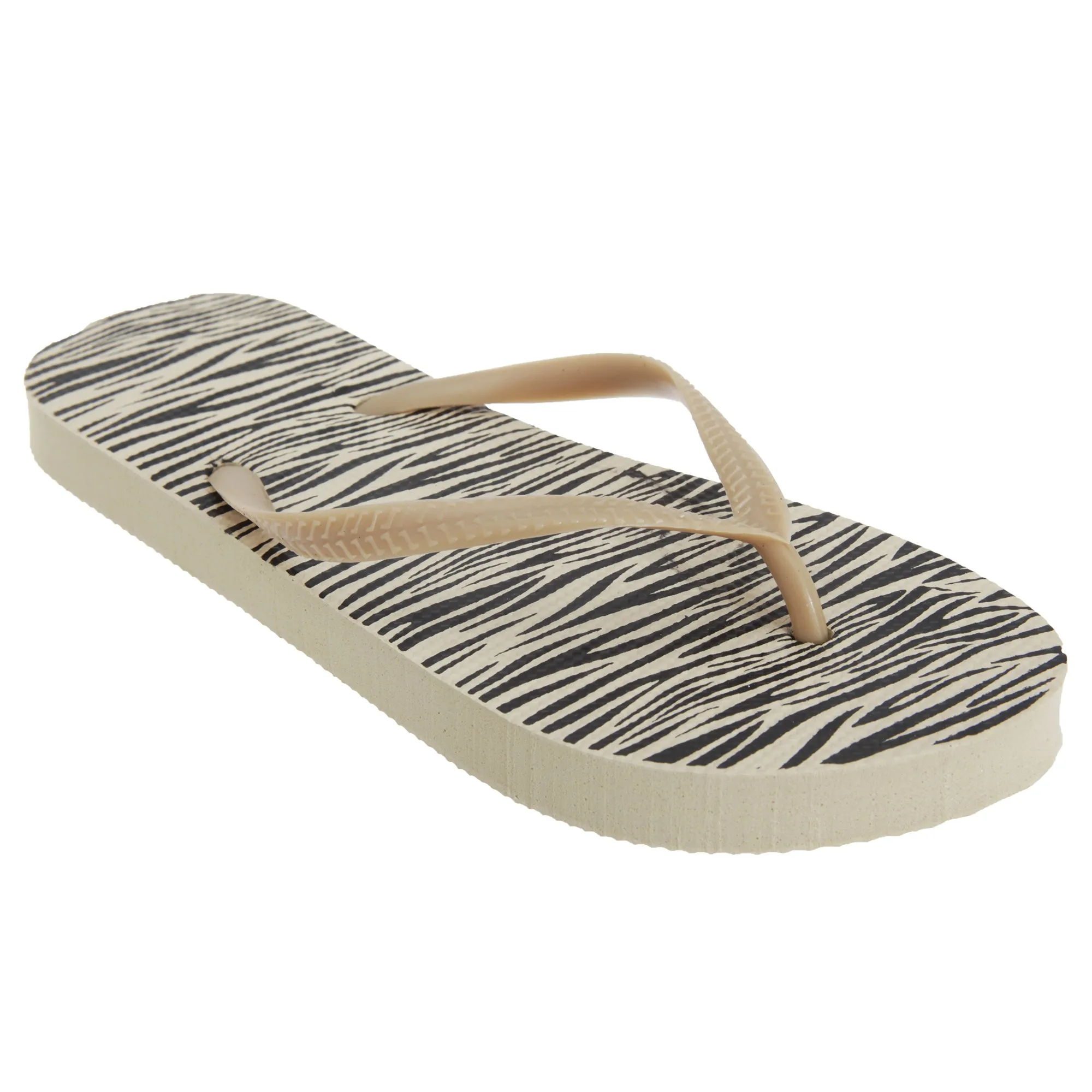 FLOSO Womens/Ladies Animal Print Toe Post Flip Flops