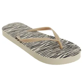 FLOSO Womens/Ladies Animal Print Toe Post Flip Flops