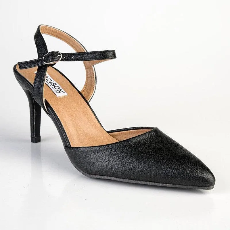 Madison Dina 2 Slingback With Ankle Tie - Black