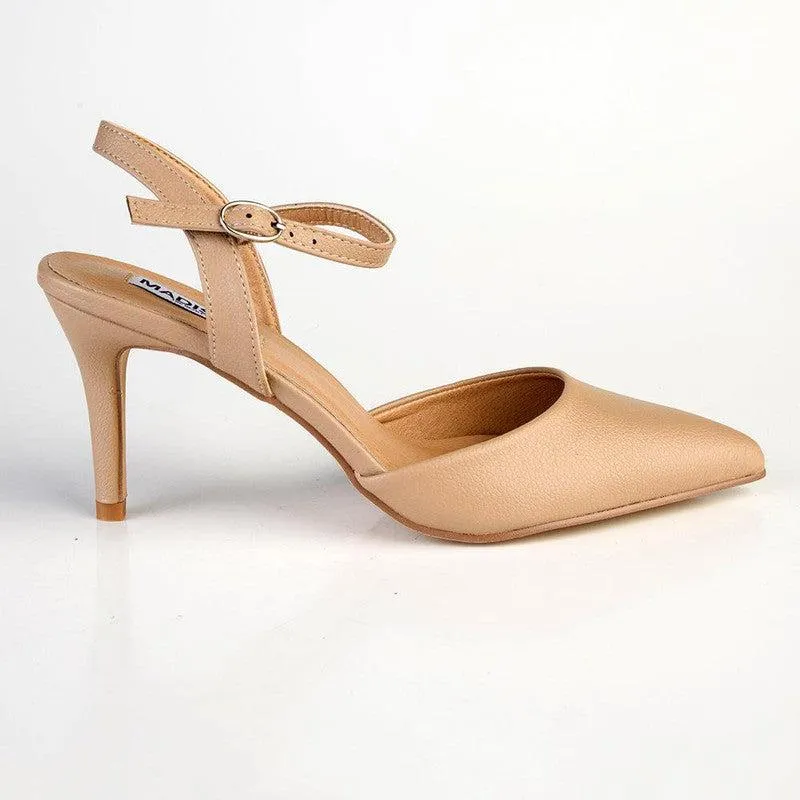 Madison Dina 2 Slingback With Ankle Tie - Nude