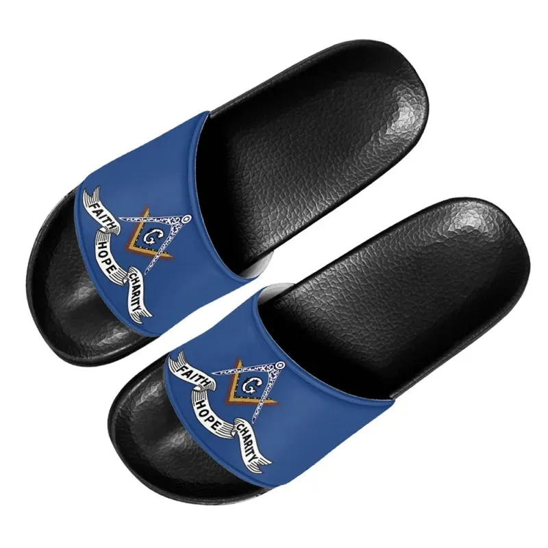 Master Mason Blue Lodge Sandal - Black & Blue Faith, Hope, Charity