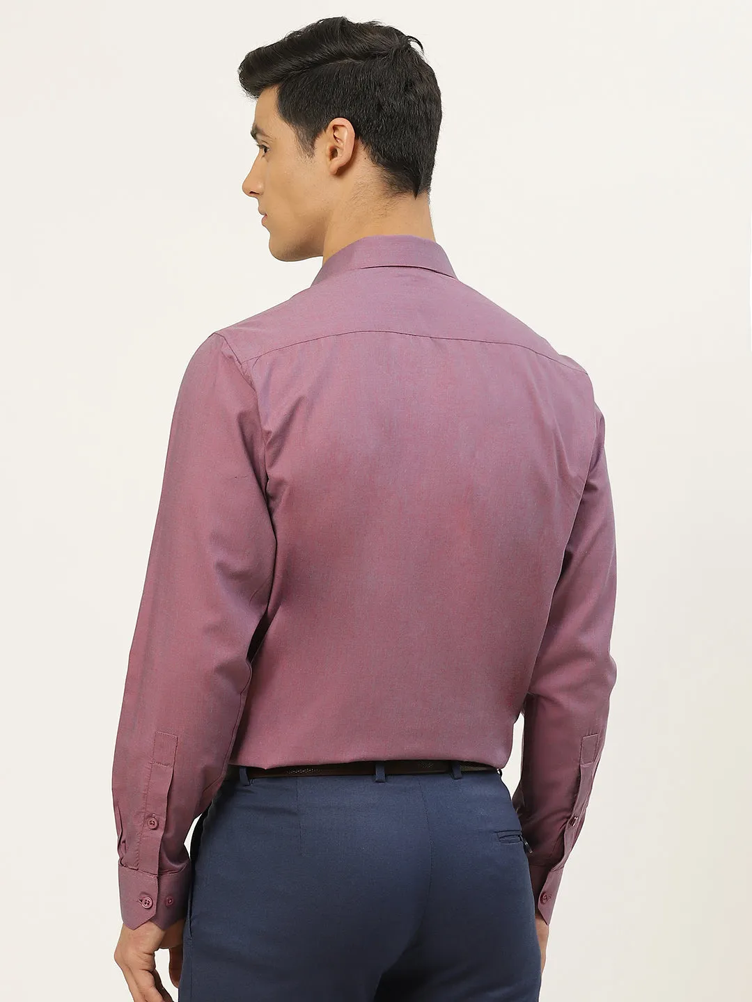 Men's Cotton Violet Classic Formal Shirt - Sojanya