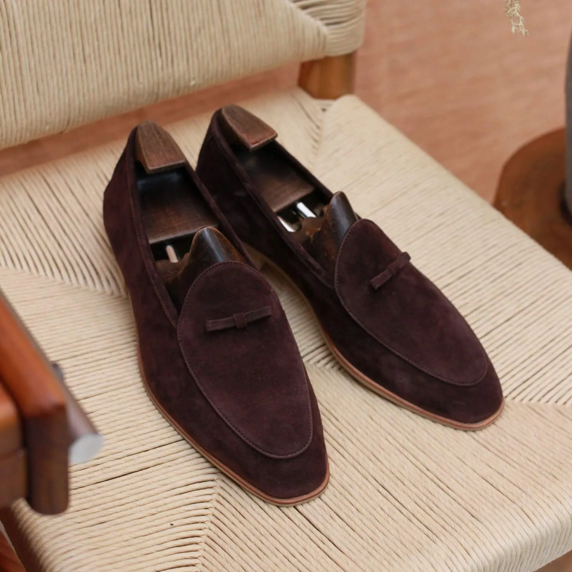 Men's Suede Sheepskin Tassel Loafers