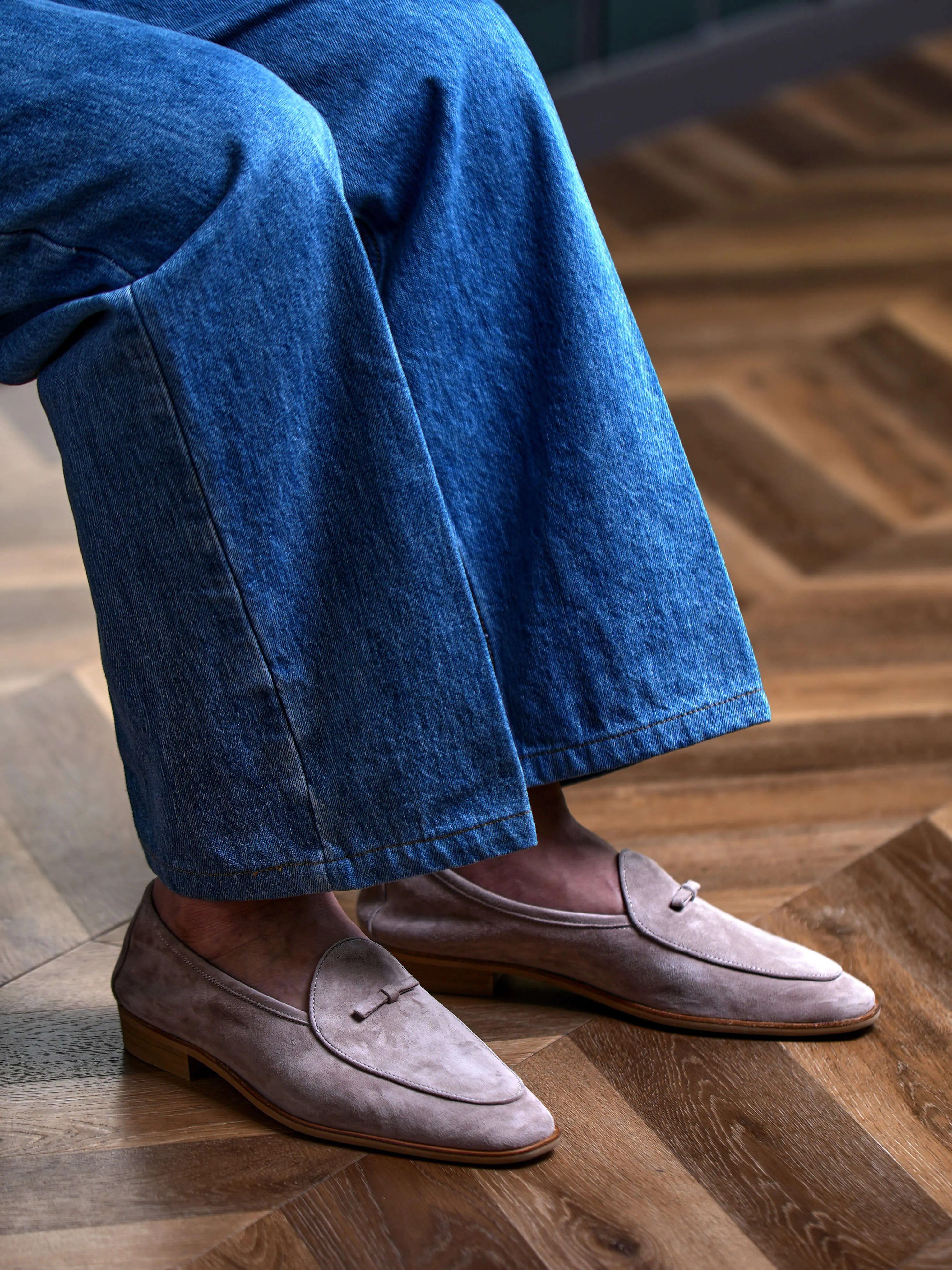 Men's Suede Sheepskin Tassel Loafers