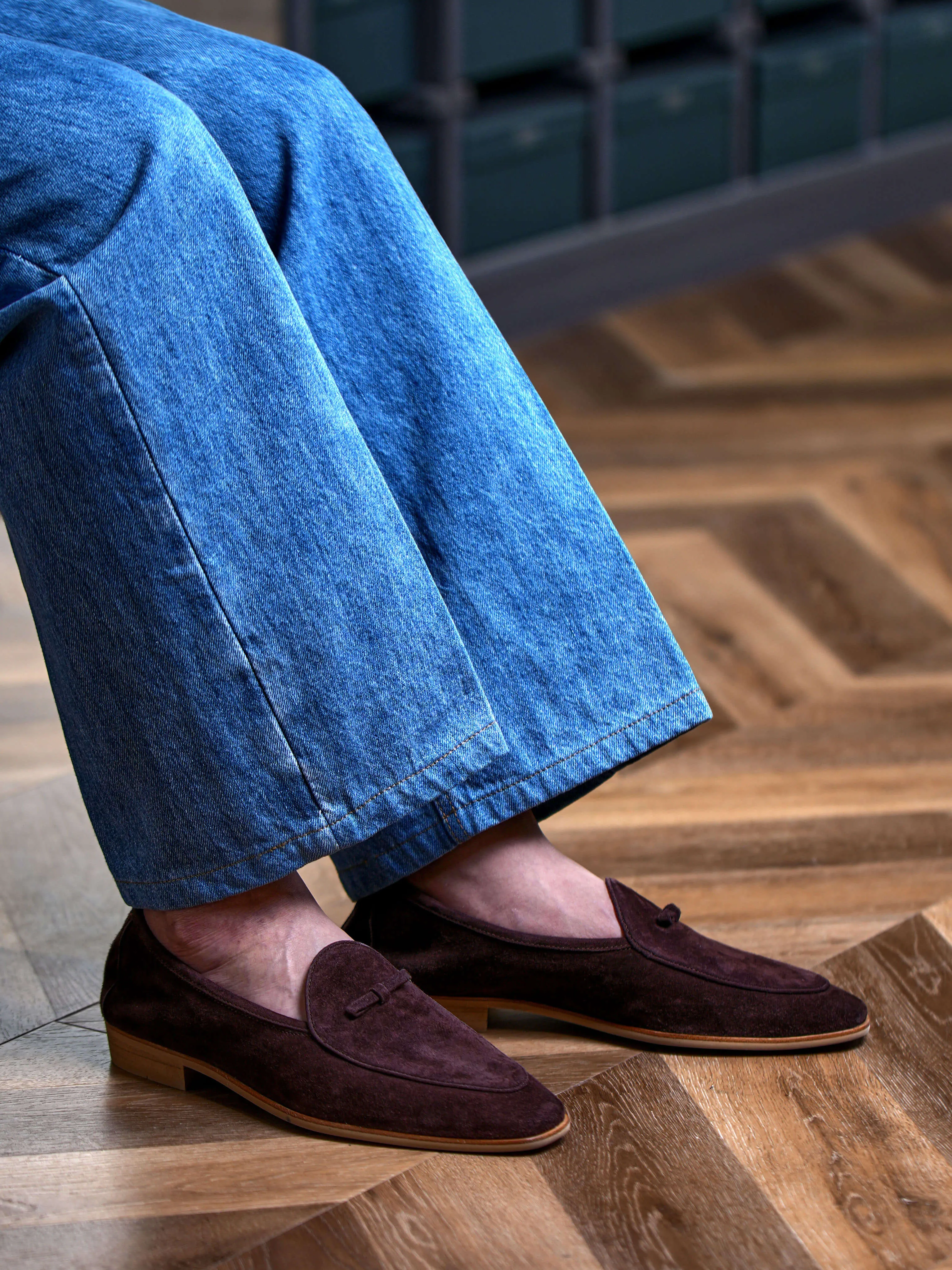 Men's Suede Sheepskin Tassel Loafers