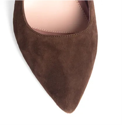 Moxie Mocha Suede Slingback Kitten Heel