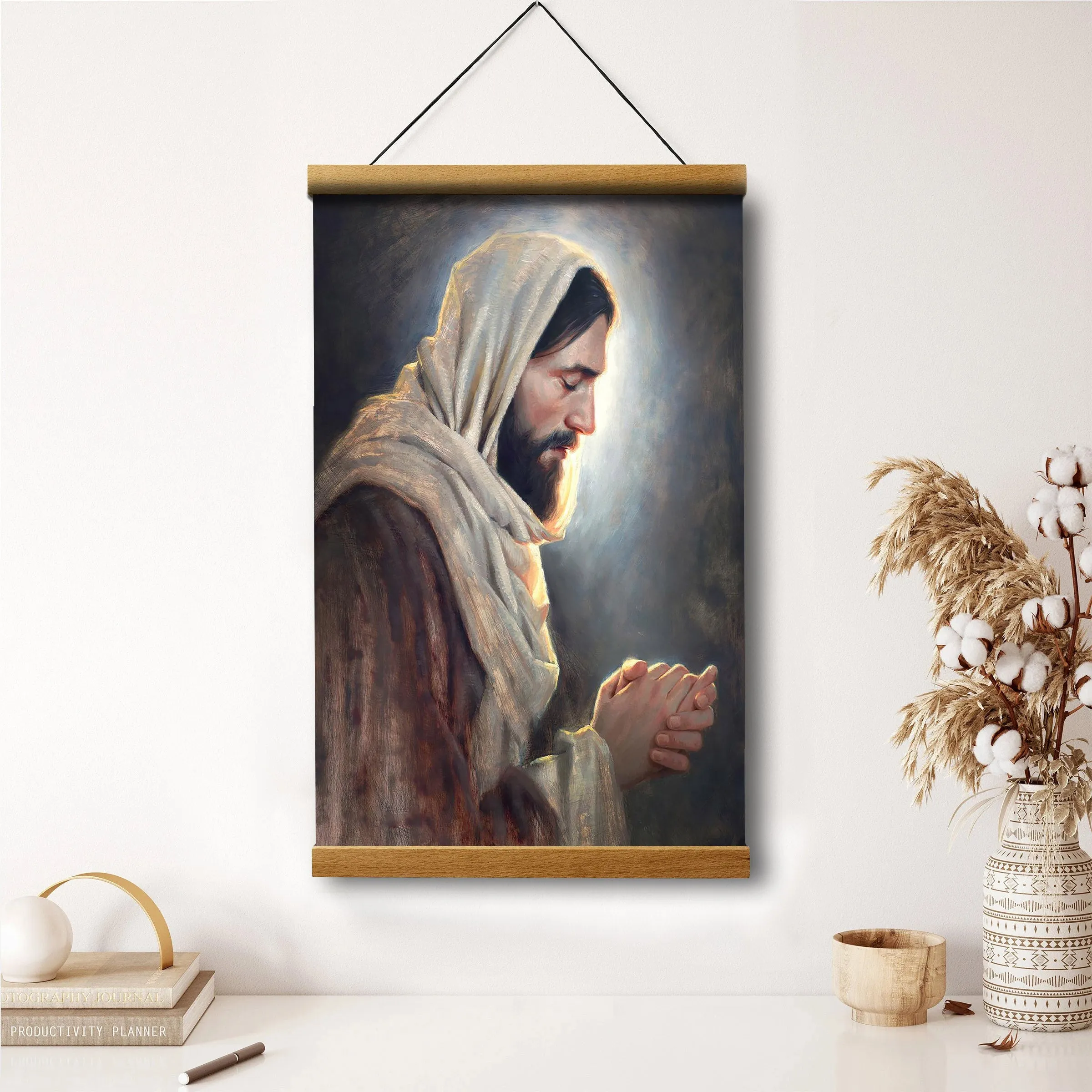 Our Light Hanging Canvas Wall Art - Jesus Picture - Jesus Portrait Canvas - Religious Canvas