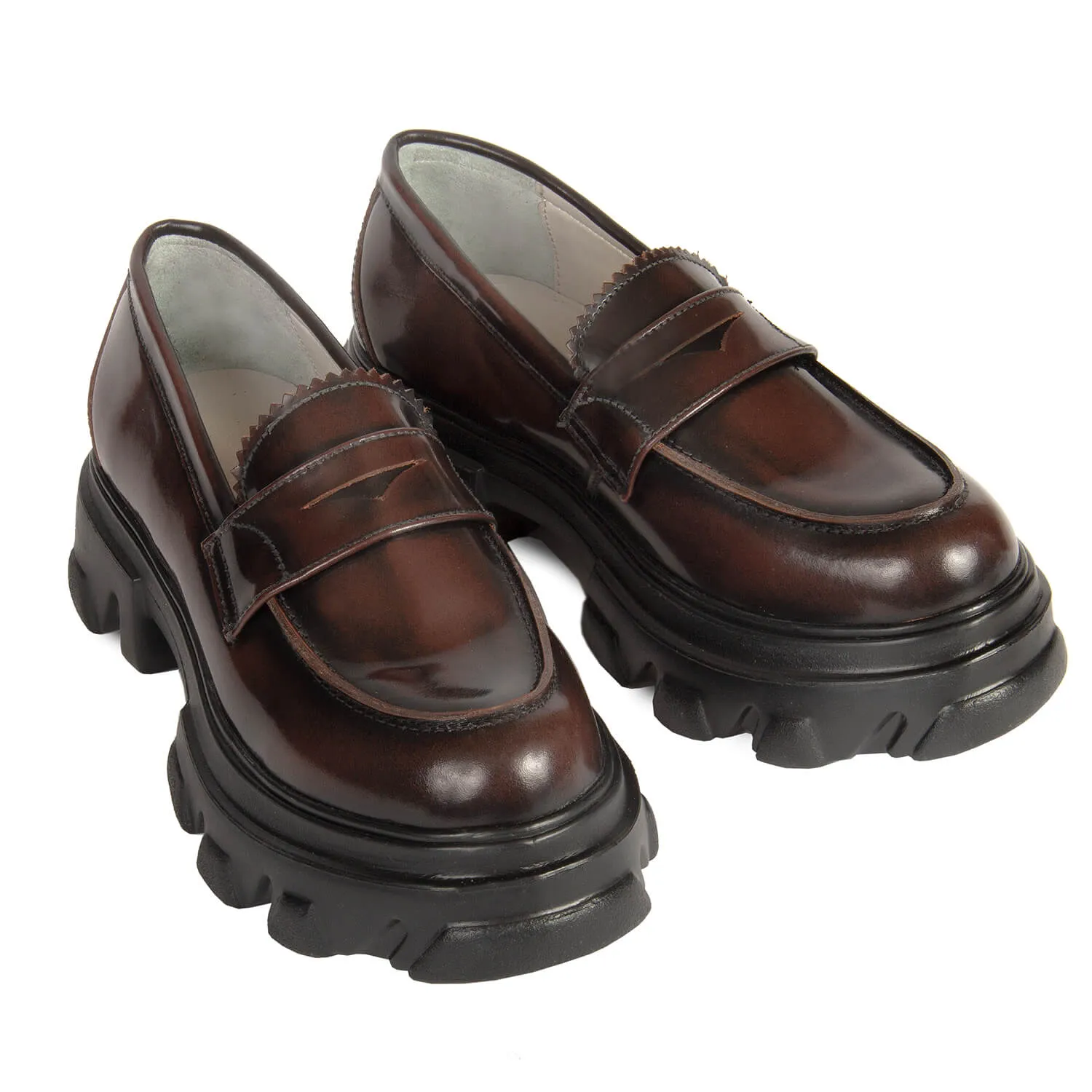 PENNY BROWN  LOAFERS