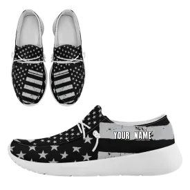 Personalized  America Flag Sneakers, Custom Patriotic Loafer Shoes,  Canvas Slip On Shoes,
FN018-24020303-6w