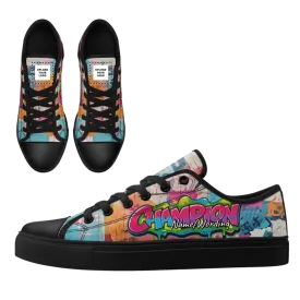 Personalized Graffiti Sneakers, Custom Canvas Low Top Shoes, Stylish Gym Shoes