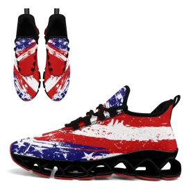 Personalized Patriotic Cloud Sneakers, Custom  American Flag Design Shoes, USA Pride Comfortable Shoes