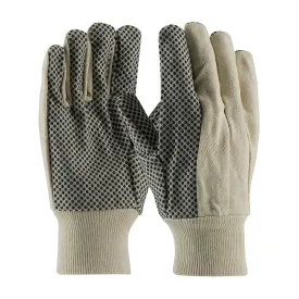 PIP 91-908PD Premium Grade Cotton Canvas  Glove with PVC Dotted Grip on Palm, Thumb and Index Finger - 8 oz.