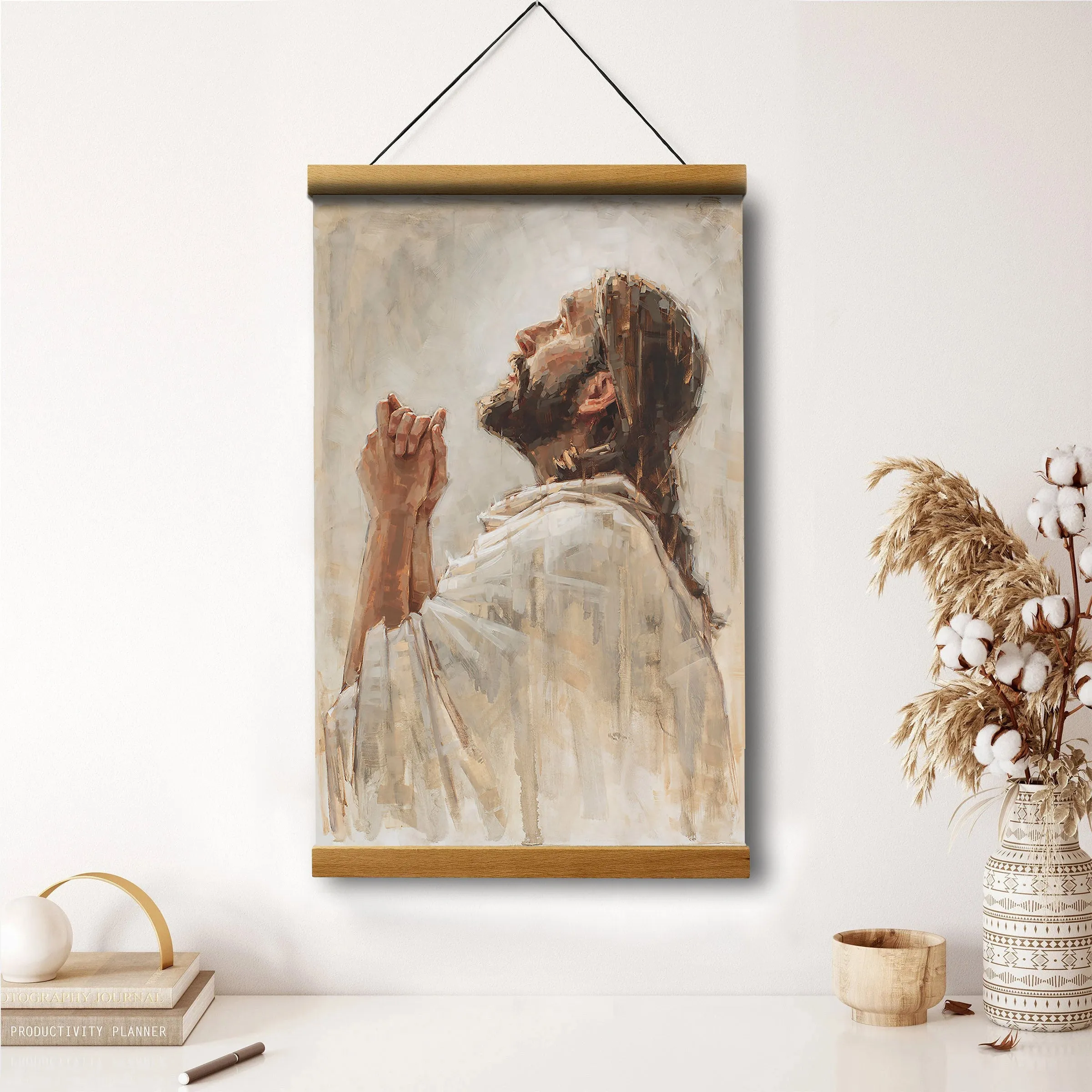 Redeeming Light Hanging Canvas Wall Art - Jesus Picture - Jesus Portrait Canvas - Religious Canvas