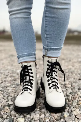 Sally Contrast Combat Boots