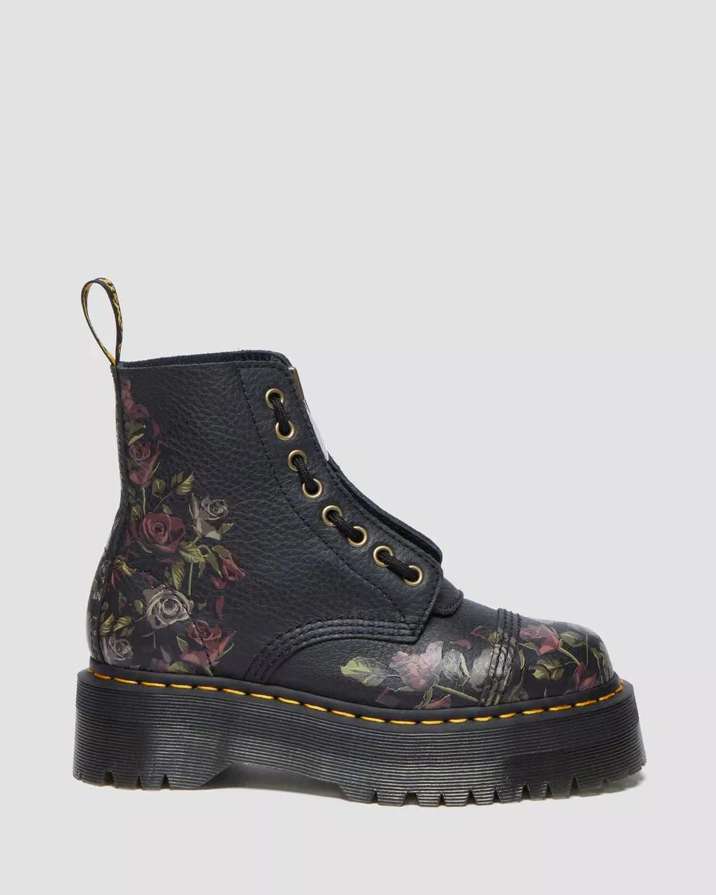 Sinclair Decayed Roses Leather Platform Boots