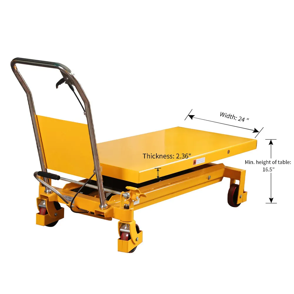 Single Scissor Lift Table, 3300 lbs, 39.4" Lifting Height