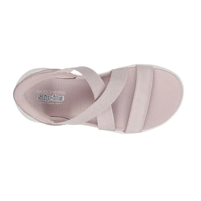 Skechers Womens Slip Ins Sandals Go Walk Flex Glimmer Rose Pink