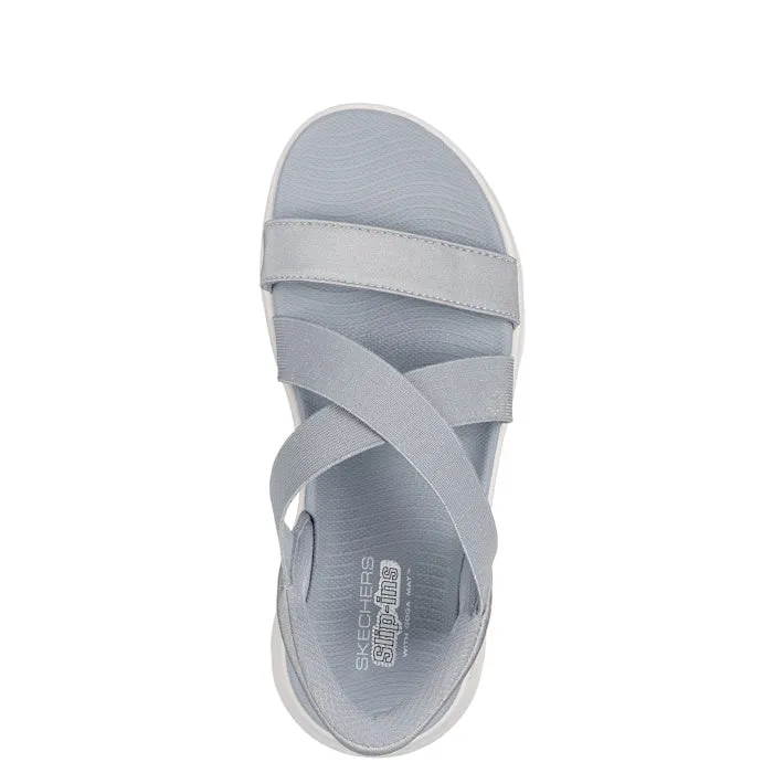 Skechers Womens Slip Ins Sandals Go Walk Flex Glimmer Up Grey