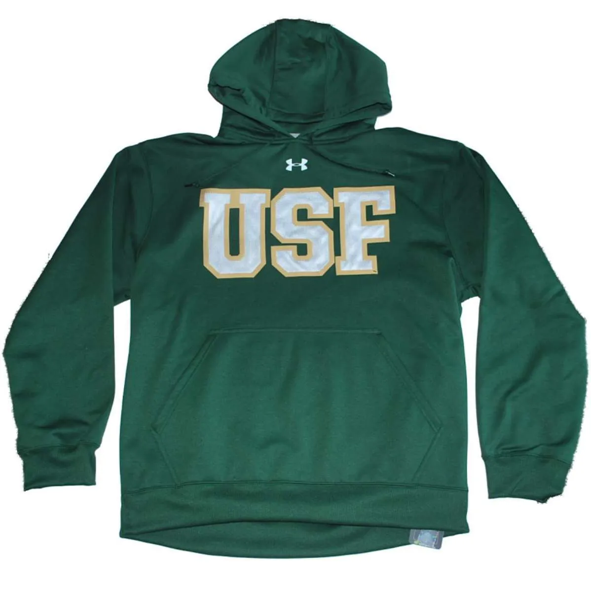 South Florida Bulls Under Armour Green Performance Hoodie Sweatshirt (L)