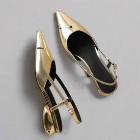 Tehilla Gold Flat Sandals