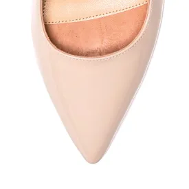 Tender Taupe Patent Leather Slingback Kitten Heel