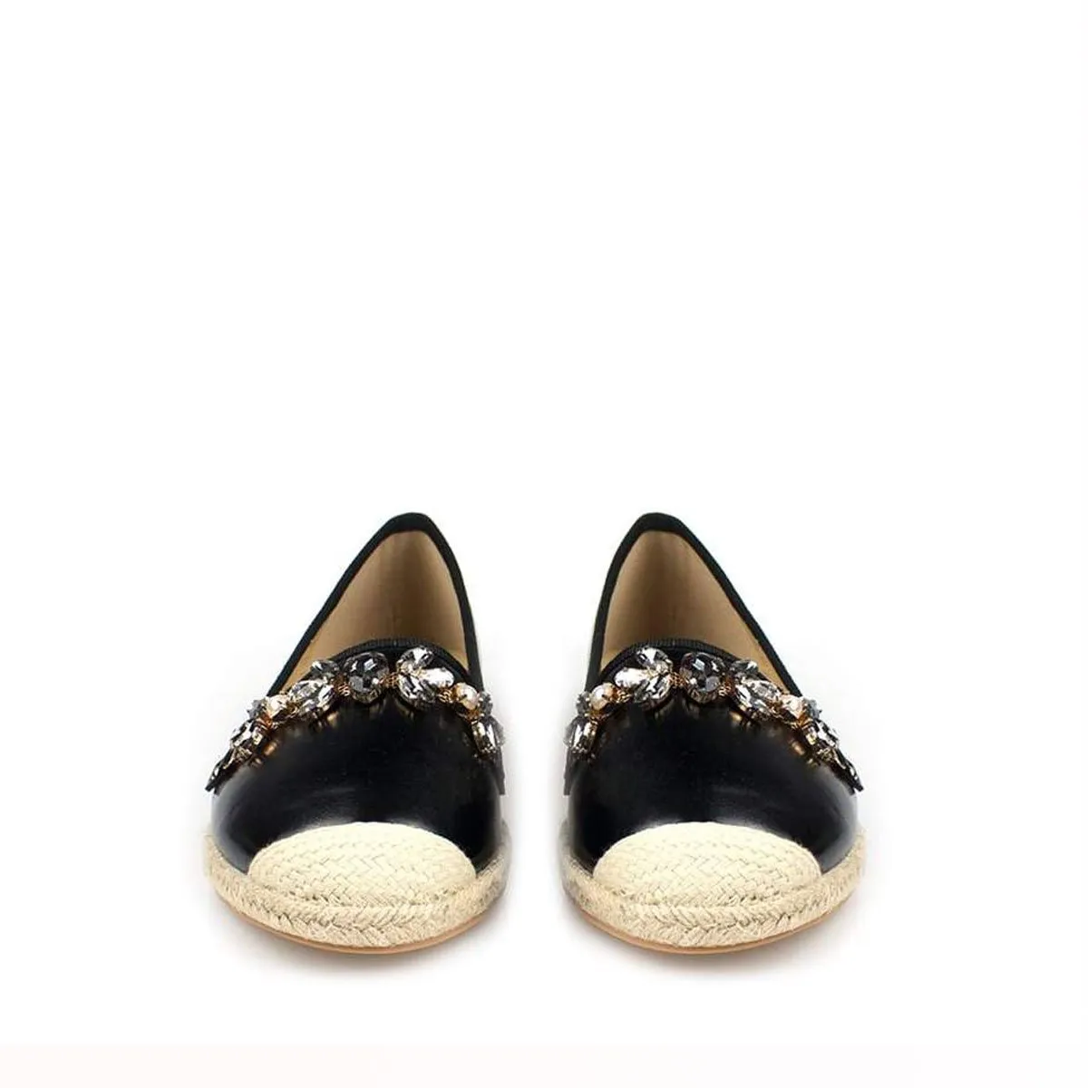 TORI Espadrille Metallic With Gems