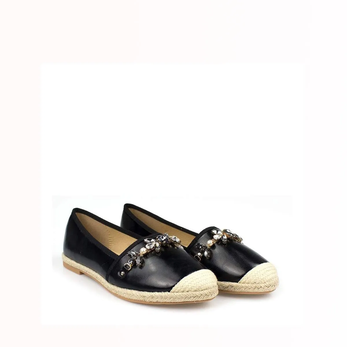 TORI Espadrille Metallic With Gems