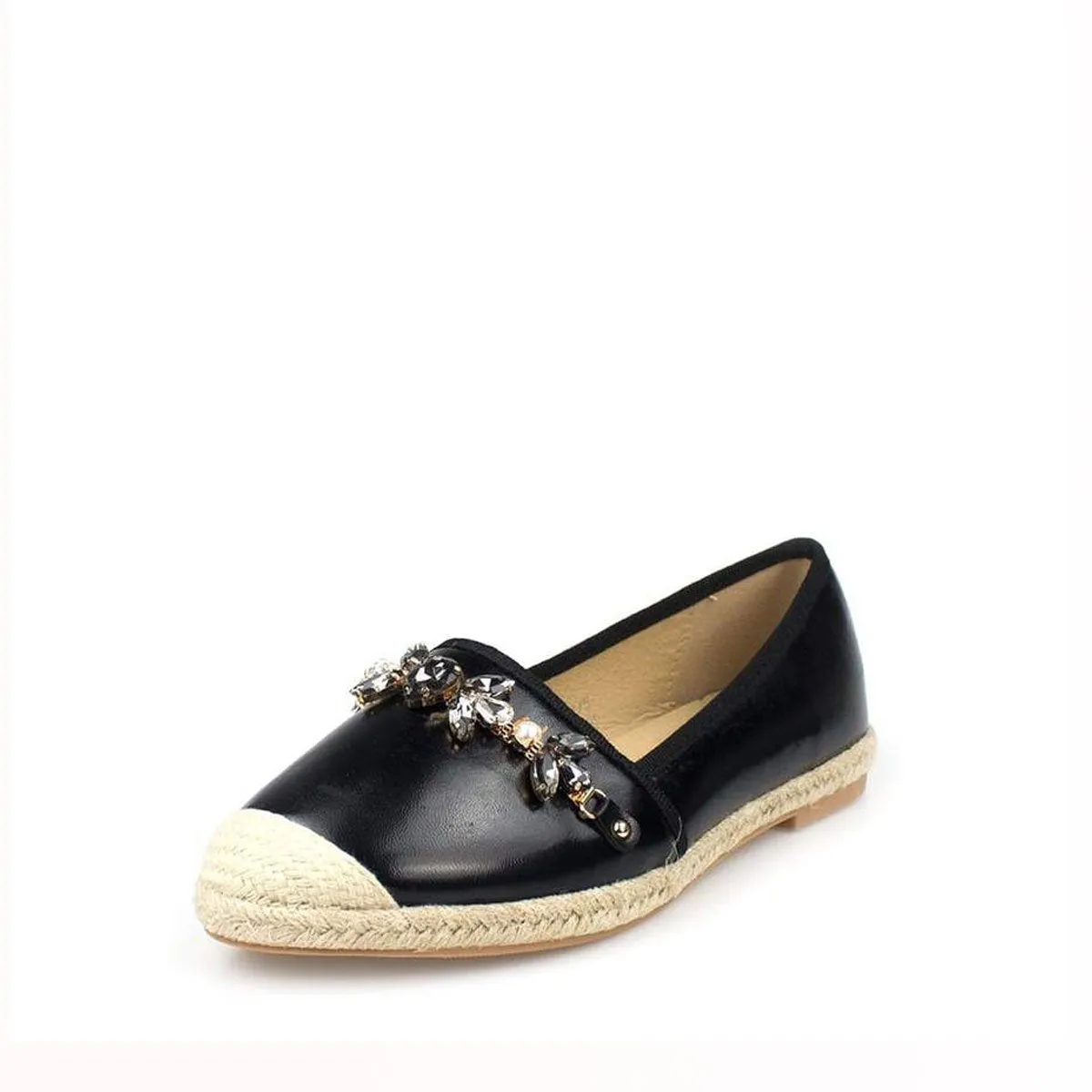 TORI Espadrille Metallic With Gems