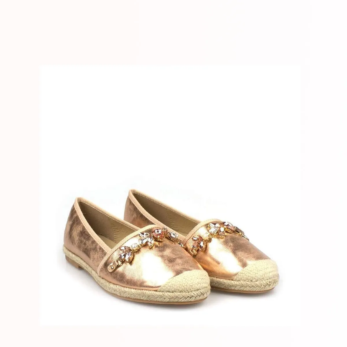 TORI Espadrille Metallic With Gems