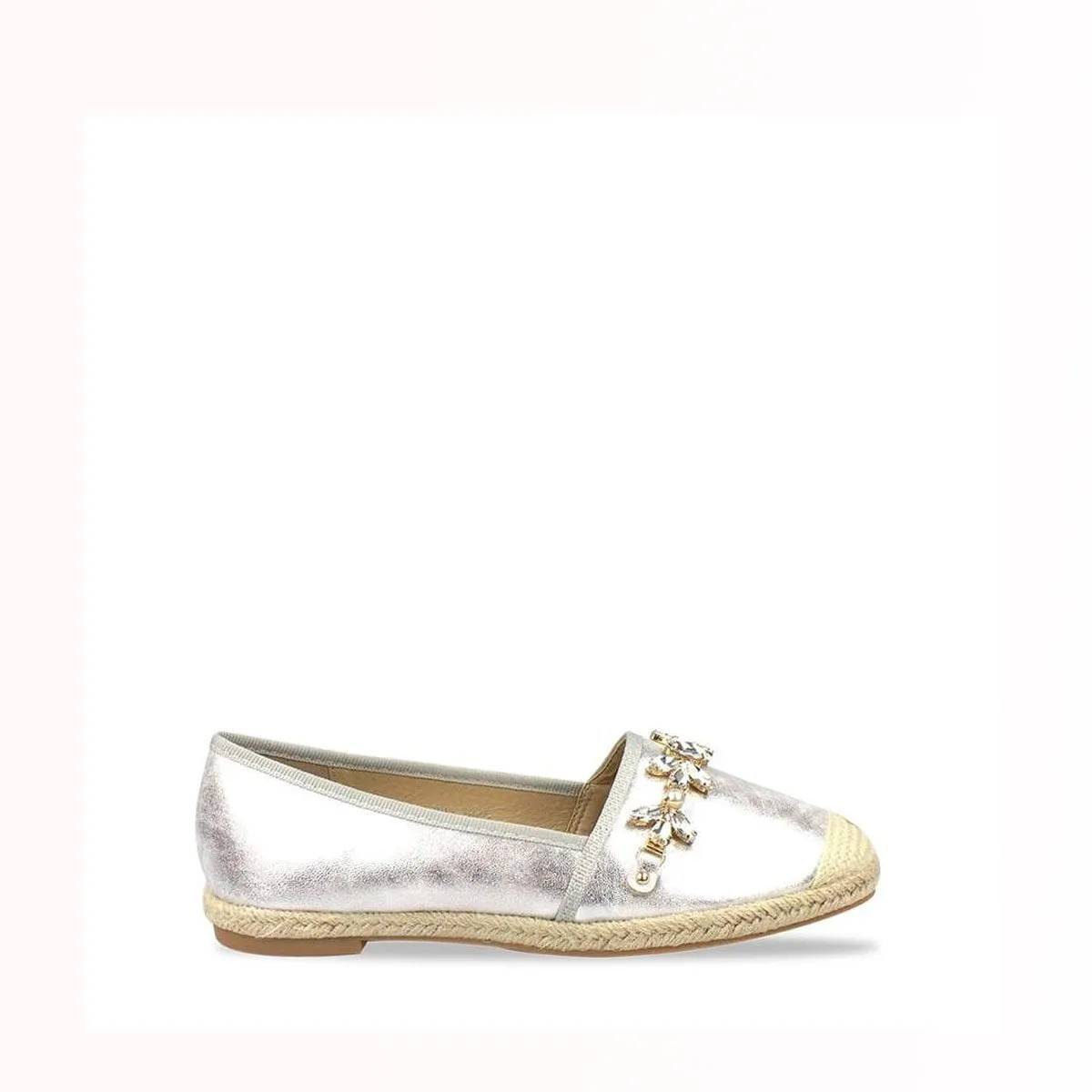 TORI Espadrille Metallic With Gems