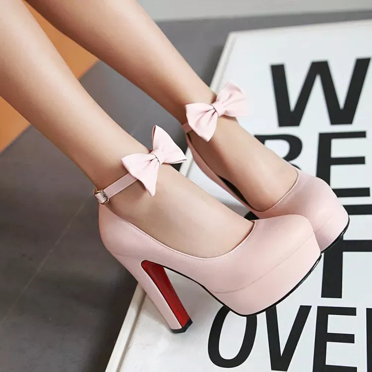 Trendy Mary Jane Bowtie High Heels