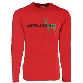 Under Armour Men's Heatgear Graphic Deer UA L/S T-Shirt  Blood Red L