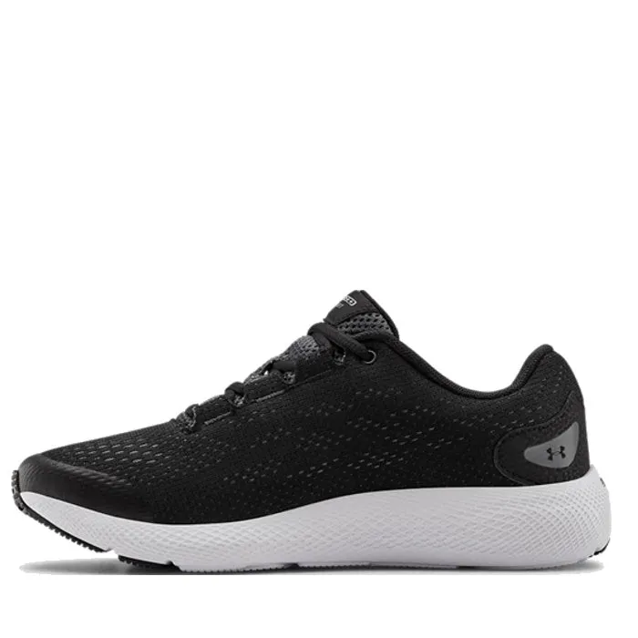 Under Armour UA Charged Rogue 3 Youths Black White Lace Up Runner