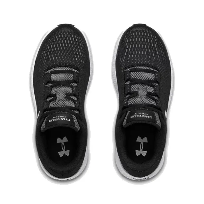 Under Armour UA Charged Rogue 3 Youths Black White Lace Up Runner